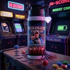 Garrafa Squeeze Stranger Things Com Nome Personalizada 600ml Alumínio Com Alça
