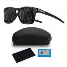 Óculos De Sol Esportivo Polarizado UV400 Masculino Feminino Preto Quadrado Escuros + Acessórios