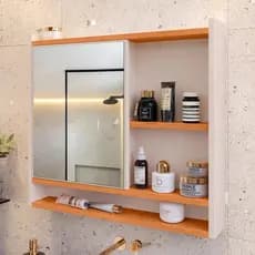 Espelheira Suspensa Para Closet Porta e Armário Diversas Cores armarinho aqua com nicho espelho