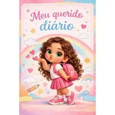 Diário infantil personalizado com o nome Teen  Meu querido Capa Dura 120 folhas 240 pgs foto original desenho menina