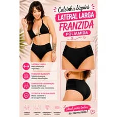 Calcinha Biquíni Lateral Larga Franzida Feminina Moda Praia Praia Piscina Verão inverno outono