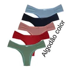 Calcinha algodão COLOR REF202C Kit calsinha feminina