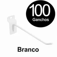 100 Ganchos Para Painel Canaletado Branco ou Preto 20cm