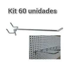 Gancho Eucatex Para Painel Perfurado de 15cm kit com 60 unidades