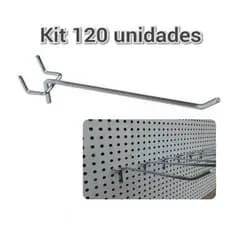 Gancho Eucatex Para Painel Perfurado de 15cm kit com 120 unidades