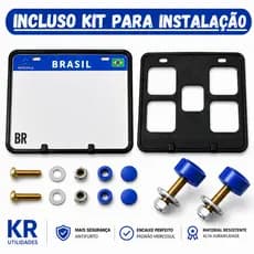 Suporte de Placa de Moto + Parafusos de Instalação e Lacre Antifurto – Traseiro Universal