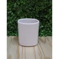Porta Pentes de Porcelana , Porta escovas , pomada, tesourinha , Porta Treco Branco off white