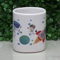 Porta Escova de Dente ,Porta Pentes, Tesourinha , Porta Treco de Cerâmica Astronauta