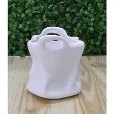 Porta Escovas Sacola Torcida Porcelana Branco off White Porta pentes, porta pincel de maquiagem