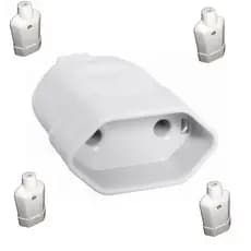 Kit 100 Peças Plug Fêmea 2 Polos NBR Inmetro Tomada Ref. V-22