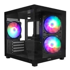 GABINETE GAMER VINIK G-CUBE PRETO VIDRO TEMPERADO C/ 3 FANS - GGGCVBK VINIK