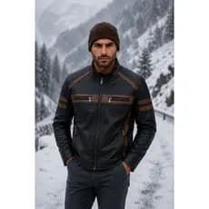 Jaqueta Blusa Couro Masculino Impermeável  Frio- ESTILO PARCA