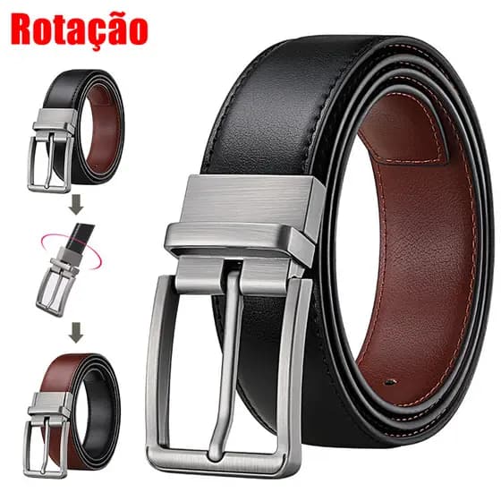 Kit 1/2 Cinto Masculino Dupla Face com Design Moderno de Rebites - Para Caminhadas, Academia e Deslocamento Diário