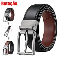 Kit 1/2 Cinto Masculino Dupla Face com Design Moderno de Rebites - Para Caminhadas, Academia e Deslocamento Diário