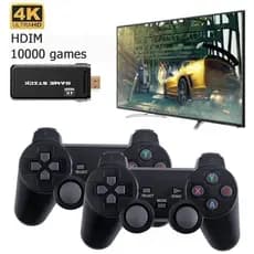 Game Stick 4K Retrô 10.000 Jogos PS1 Super Nintendo Atari 2 Controles Sem Fio HDMI Console Retro
