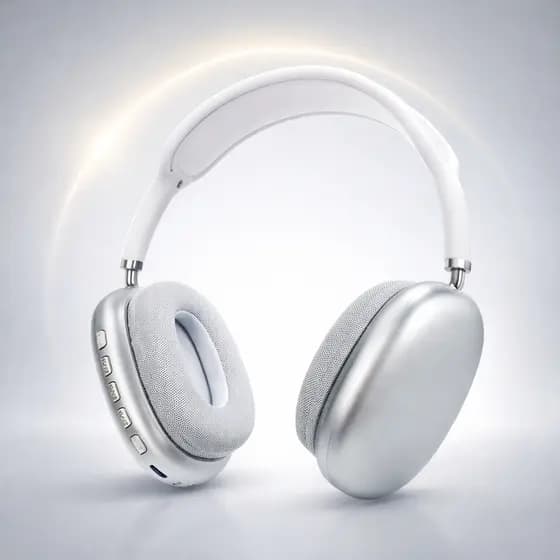 Fone Bluetooth P9 Air Sem Fio Headphone Com Microfone Entrada TF P2 Prata