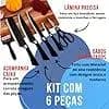 Kit Facas Premium do Chef Master Profissional Inox com Tesoura e Descascador - cor Preto