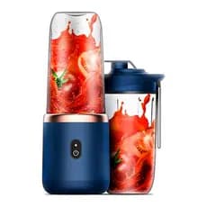 Mixer Espremedor Elétrico Mini Liquidificador 400 ml Portátil 6 laminas Suco Shake Vitaminas - AZUL