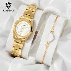 Relógio De Ouro Das Mulheres Relógios Senhoras Das Mulheres De Aço Pulseira Relógios Relógio Feminino Relogio Feminino