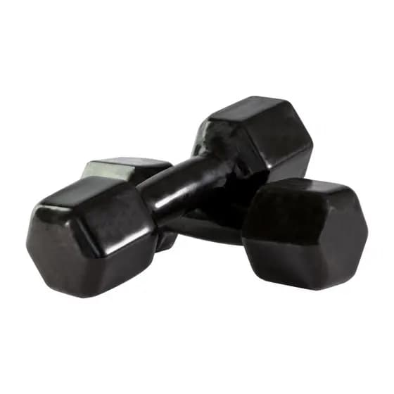 Kit 2 Halter 10Kg cada Emborrachado Sextavado Ferro Fundido