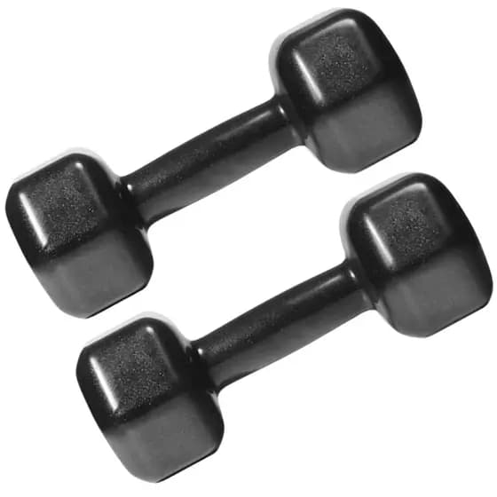 Kit 2 Halteres Emborrachados Sextavado Preto 6kg Cada Halter