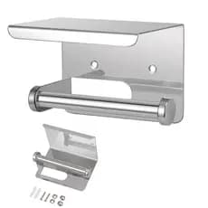 Suporte Papel Higienico Inox Banheiro Lavabo Prateleira Celular Porta Objeto Apoio Suporte Organizaçao Multiuso