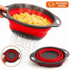Escorredor Silicone Dobrável Retrátil Multiuso Frutas Verduras Legumes Cozinha