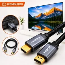 Cabo HDMI 4K Ultra HD Alta Velocidade para TV, Notebook, Monitor, PS5, Xbox e Projetor