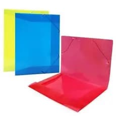 Kit 10 Pastas Aba Fechamento Elástico Chata Organizadora A4 Oficio 23,5x33,5cm ACP PP Impermeável