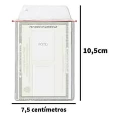 Protetor Porta Documento Tamanho Identidade RG 7,5x10,5cm Com Aba 100 Unidades ACP P-7 Plástico