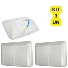 Kit 3 Pastas Sanfonada Duplicata 31 Divisórias Tamanho Médio 19x24cm Transparente Cristal ACP