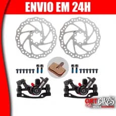 Kit de Freio a Disco completo Paco Bike Mecânico Disco Pinça Rotor 160 Dianteiro e Traseiro
