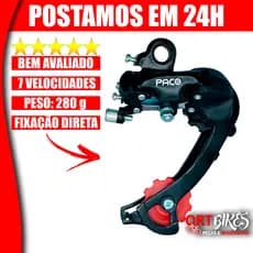 Câmbio Traseiro Paco 7v 12d C/ Fixação Direta no quadro para Bicicleta