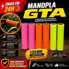 Manopla Bicicleta GTA Borracha Silicone Bike NBR Confortável Anatômica 135mm