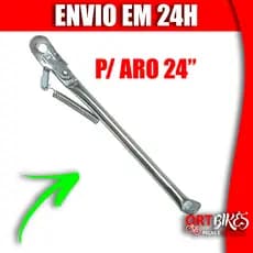 Descanso Lateral de Pé, pezinho Para Bike Aro 20 24 Cor Prata