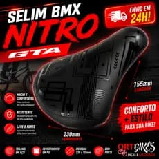 Banco Selim Bmx Gta Nitro Bicicleta Bike Macio Preto Confortável