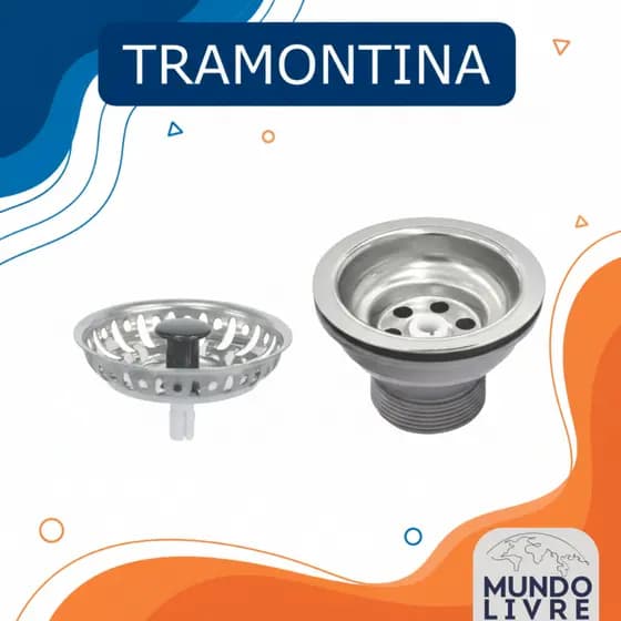 Válvula Americana Tramontina para Pias Cubas e Tanques 3 1/2 em Aço Inox