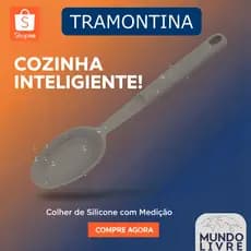 Colher para Servir Tramontina Softta em Silicone Cinza Com Medidor