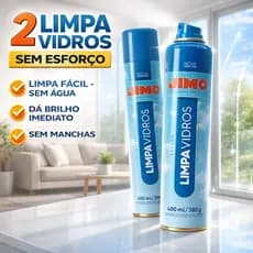 Kit 2 Limpa Vidros Jimo 400ml Spray Espuma Brilho Profissional Vidros Espelhos Box Banheiro Blindex