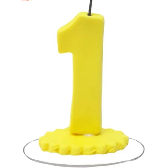 Vela de aniversário Topo de Bolo em Biscuit Simples sem Personalização - À Pronta Entrega - SEM NOME