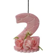 Vela De Aniversário Mesversário Topo de Bolo Em Biscuit Rosas Flores Princesa
