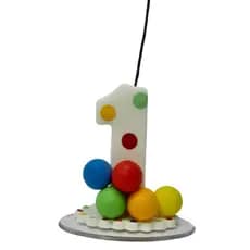 Vela de aniversário Bolinhas coloridas Topo de Bolo em Biscuit Piscina de Bolinhas Bolas