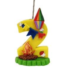 Vela de Aniversário Topo de Bolo em Biscuit Festa Junina Julina Arraiá São João
