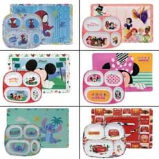 Kit Prato com Divisória + Jogo Americano Infantil Disney Plástico BPA Free