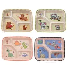 Prato com Divisória Infantil Eco-Friendly Refeição Mimo Style Fibra de Bambu