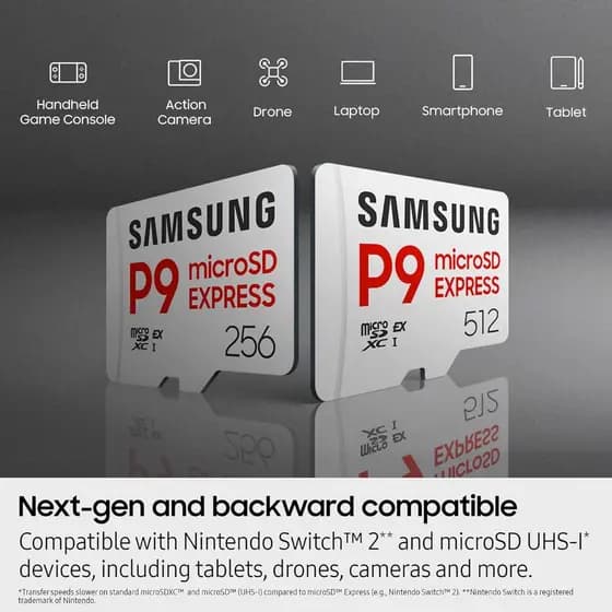 Cartão expresso microSD P9 Express 512GB