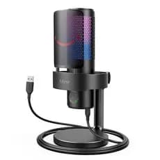 Microfone Gamer Fifine Ampligame A9 RGB, USB, Condensador, Cardioide, Preto - A9