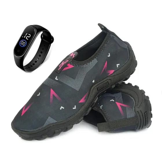 Sapatilha Aquatica Nautica Com Sola Antiderrapante Confortavel + RELÓGIO DIGITAL