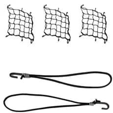 Kit Motoqueiro Moto ( 3 redes aranhas  + 2 Extensor Elástico Corda Fixar Lona/Carga)