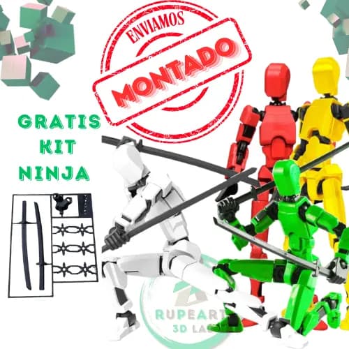 Boneco Dummy 13 - # MONTADO #Boneco Articulado Action Figure  Brinquedo Educativo Varias Cores + Grátis Kit Ninja